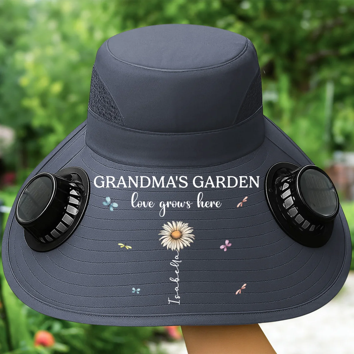 Grandma Garden - Personalized Custom Solar Fan Hat - Image 11