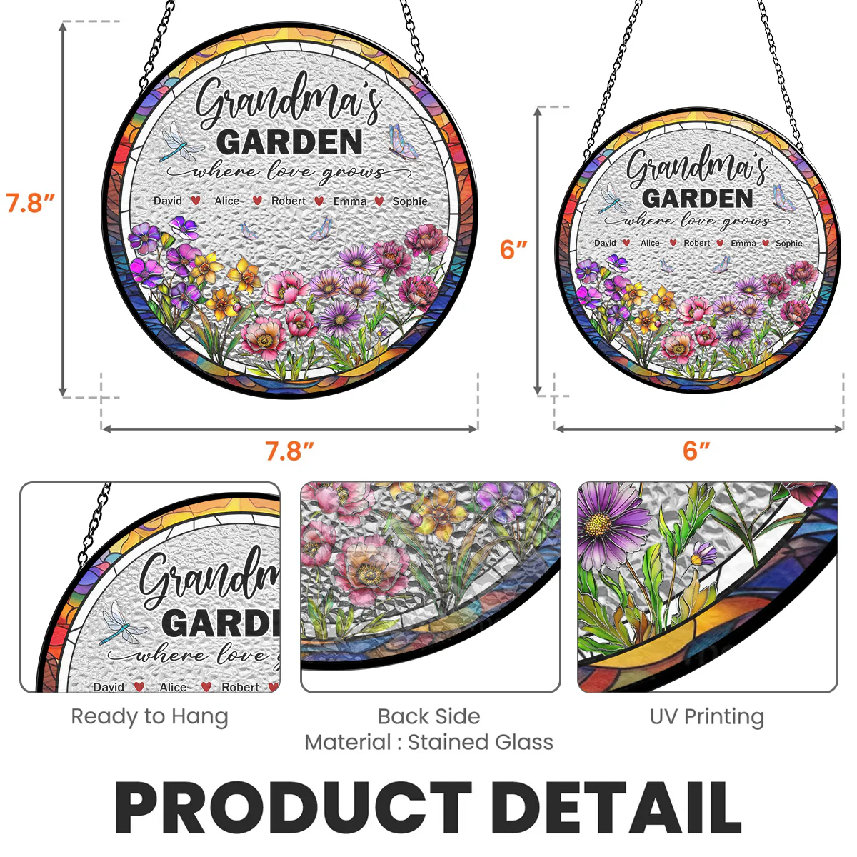 Grandma Garden - Personalized Custom Window Hanging Suncatcher - Image 5