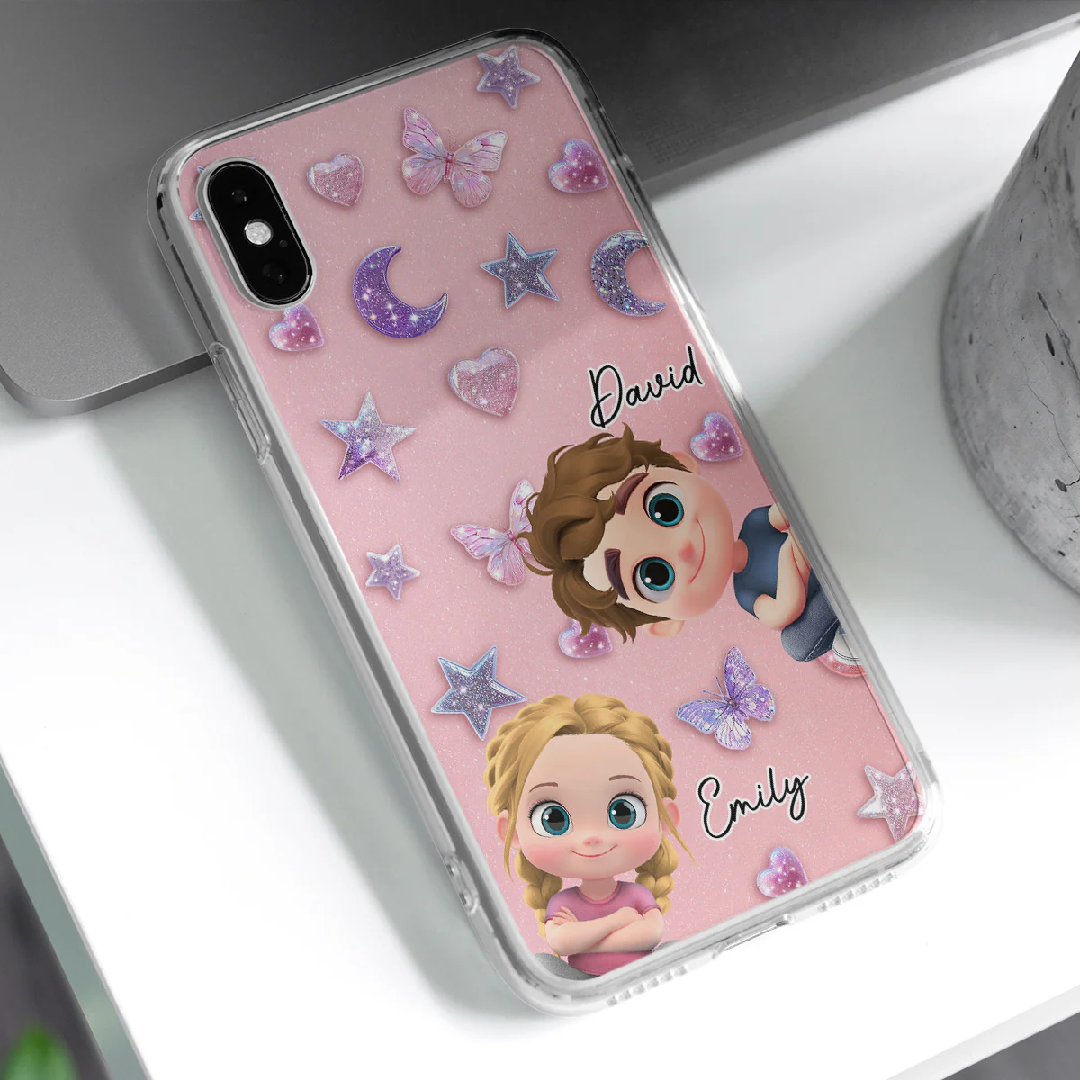 Grandma Glitter Galaxy Vibes - Personalized Custom 3D Effect Phone Case - Image 4