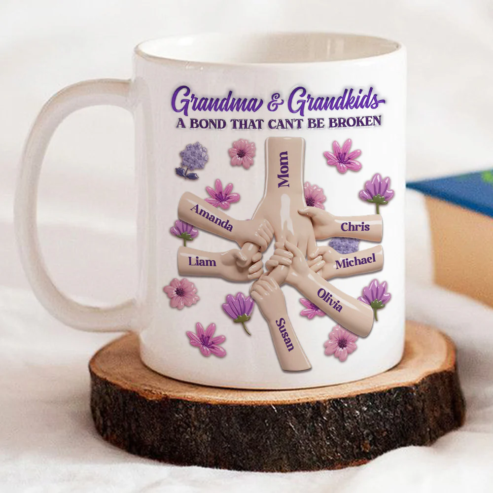 Grandma Grandkids Can Not Be Broken - Personalized Custom 3D Inflated Effect Mug - Image 5