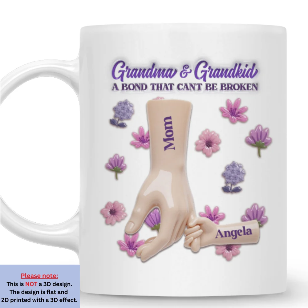 Grandma Grandkids Can Not Be Broken - Personalized Custom 3D Inflated Effect Mug - Image 7