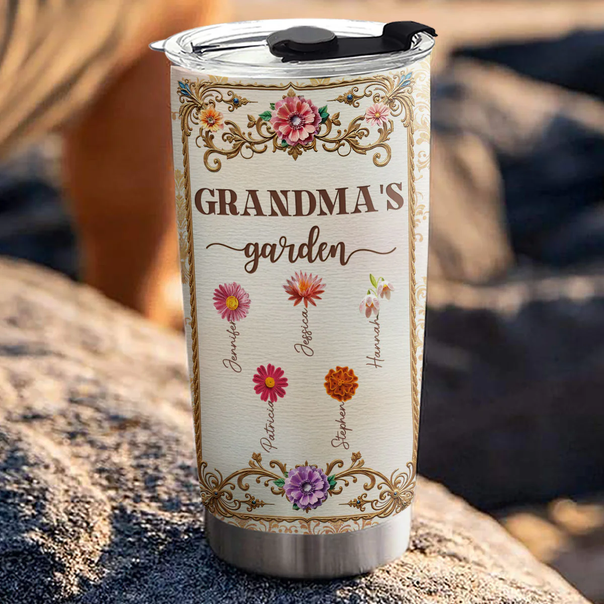 Grandma Growing Garden - Personalized Custom Tumbler - Image 2