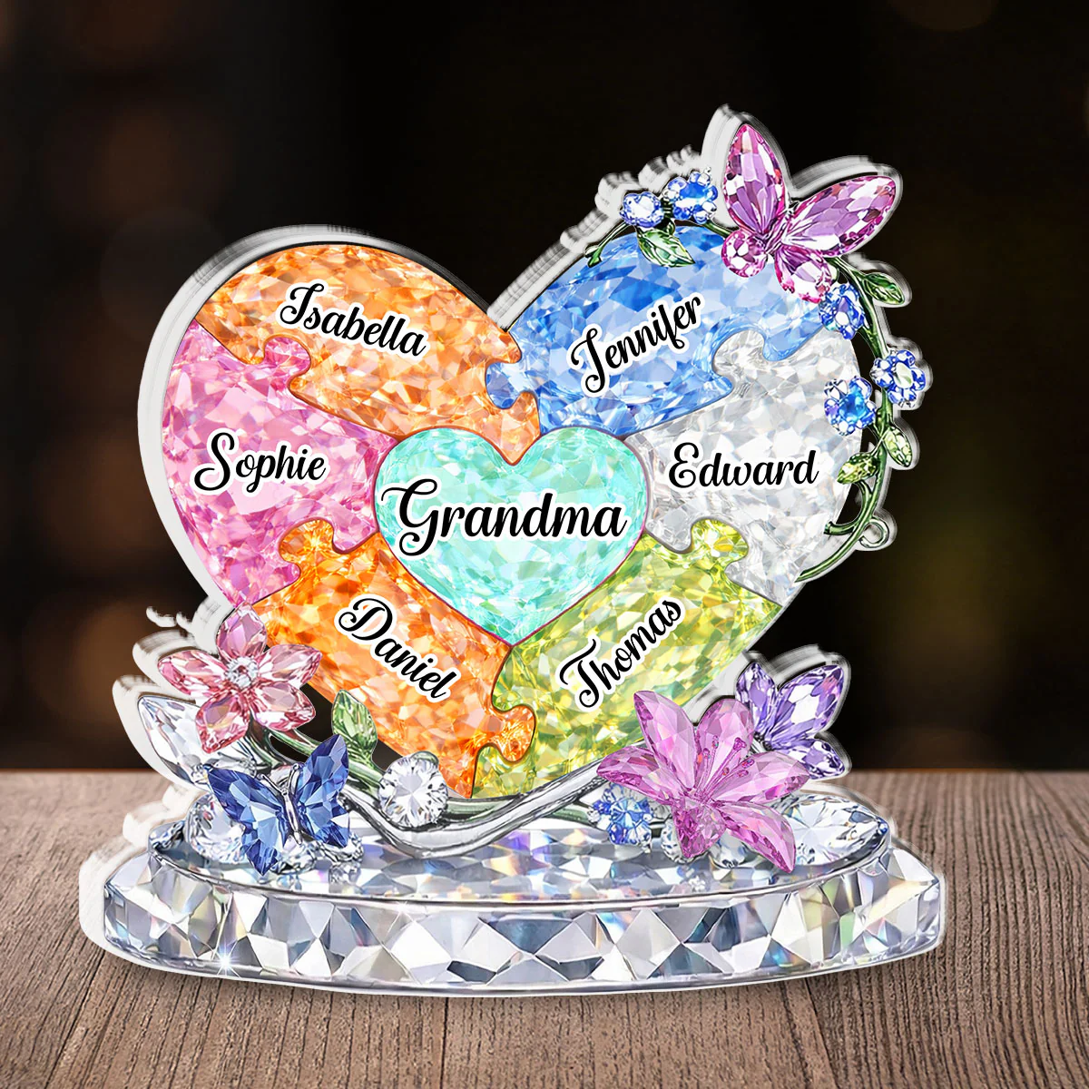 Grandma Heart - Personalized Custom Acrylic Plaque - Image 2