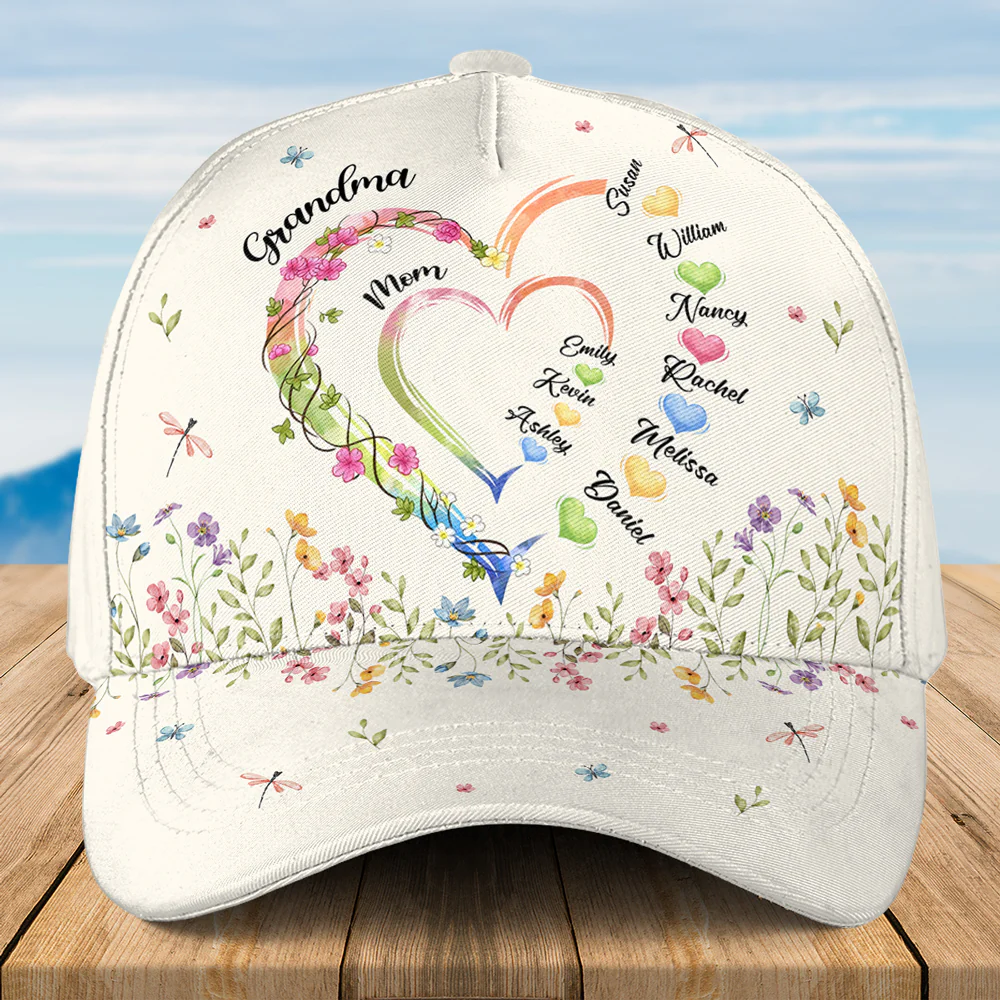 Grandma Heart - Personalized Custom Classic Cap - Image 3