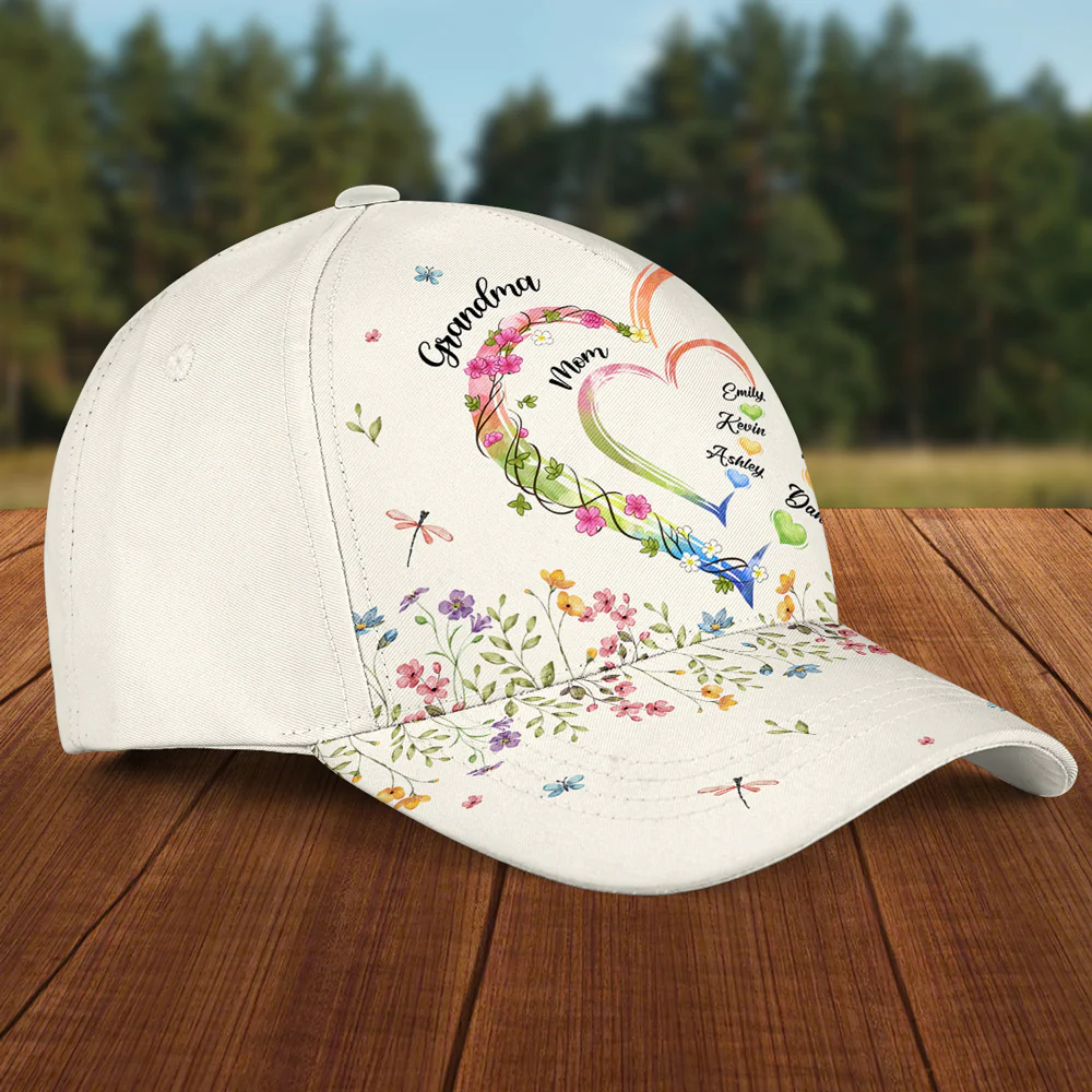 Grandma Heart - Personalized Custom Classic Cap - Image 4