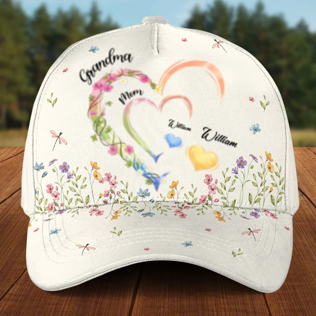 Grandma Heart - Personalized Custom Classic Cap - Image 8
