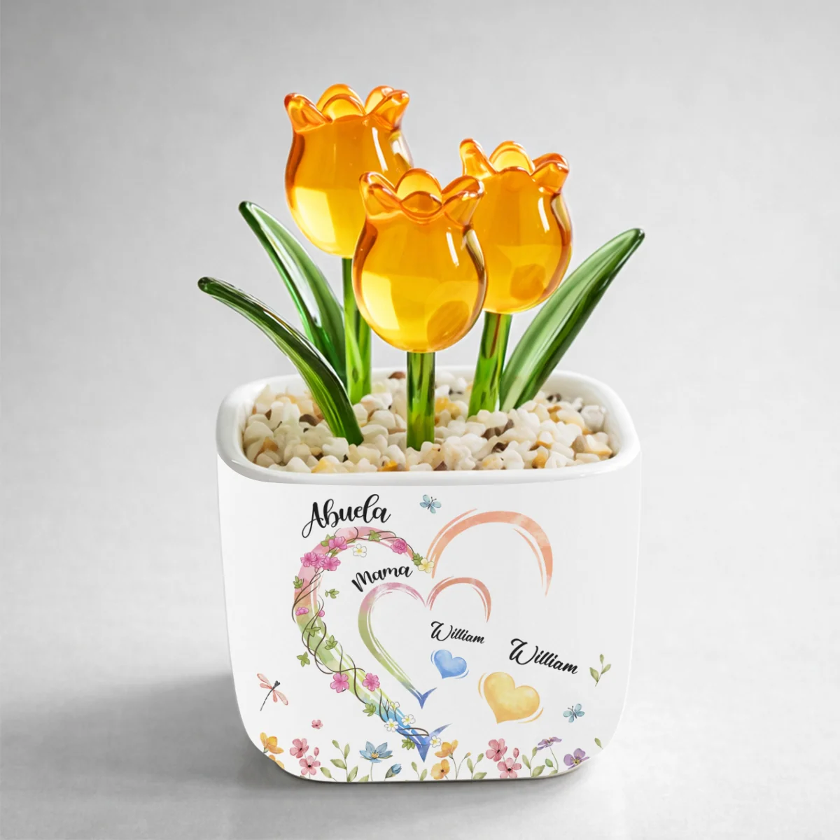 Grandma Heart - Personalized Custom Glass Everlasting Tulips - Image 10