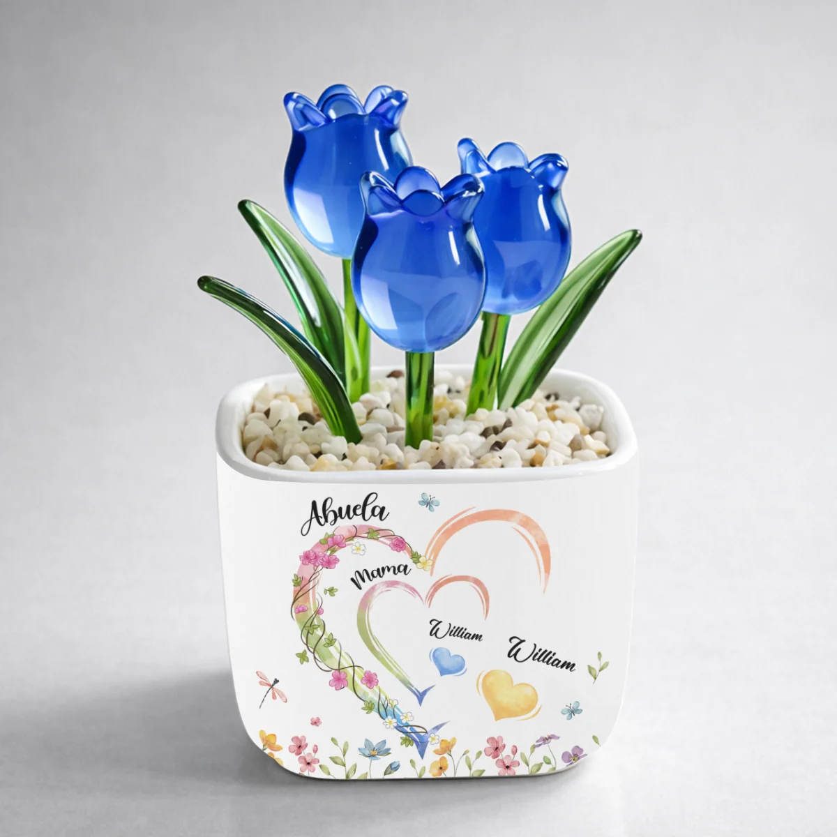 Grandma Heart - Personalized Custom Glass Everlasting Tulips - Image 7