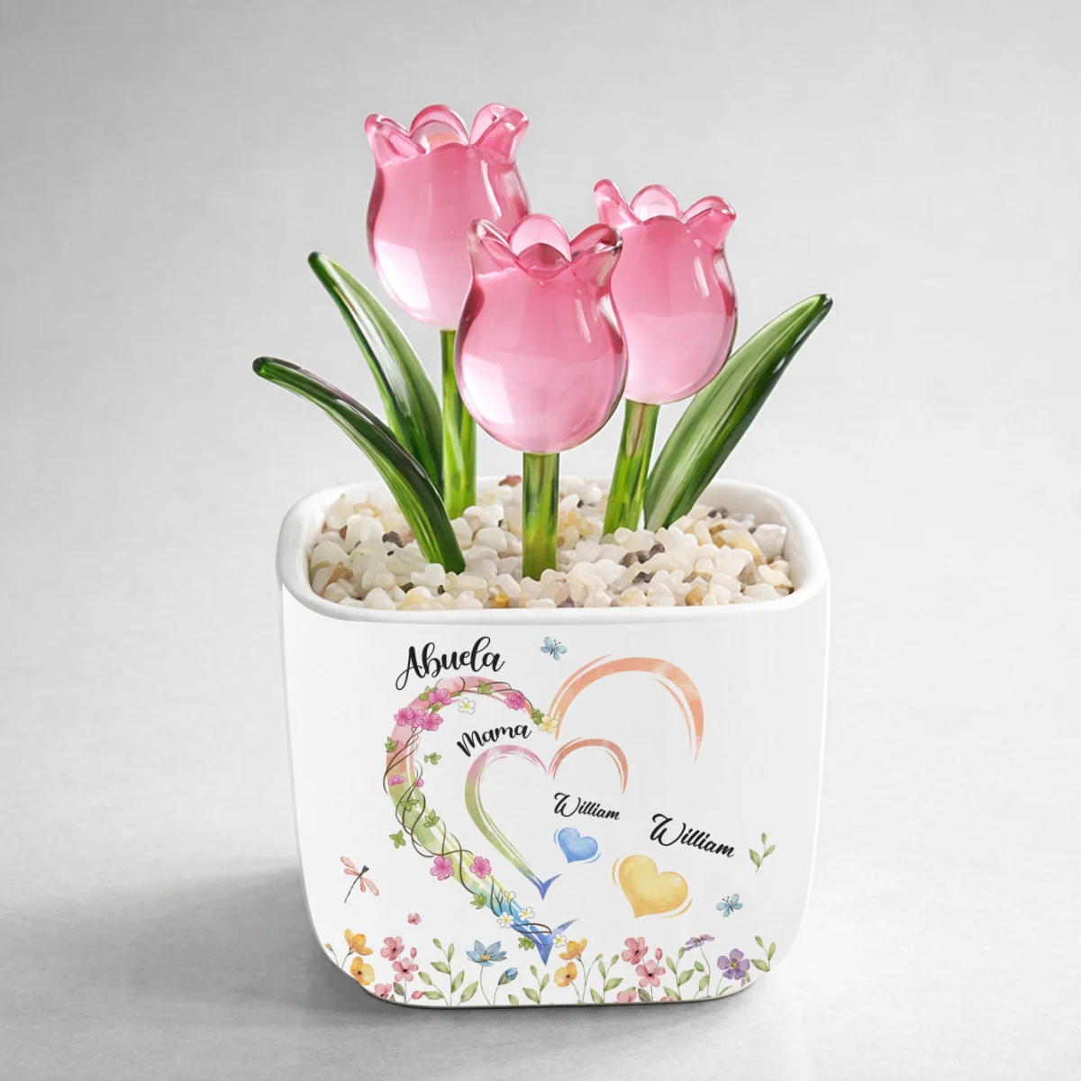 Grandma Heart - Personalized Custom Glass Everlasting Tulips - Image 8