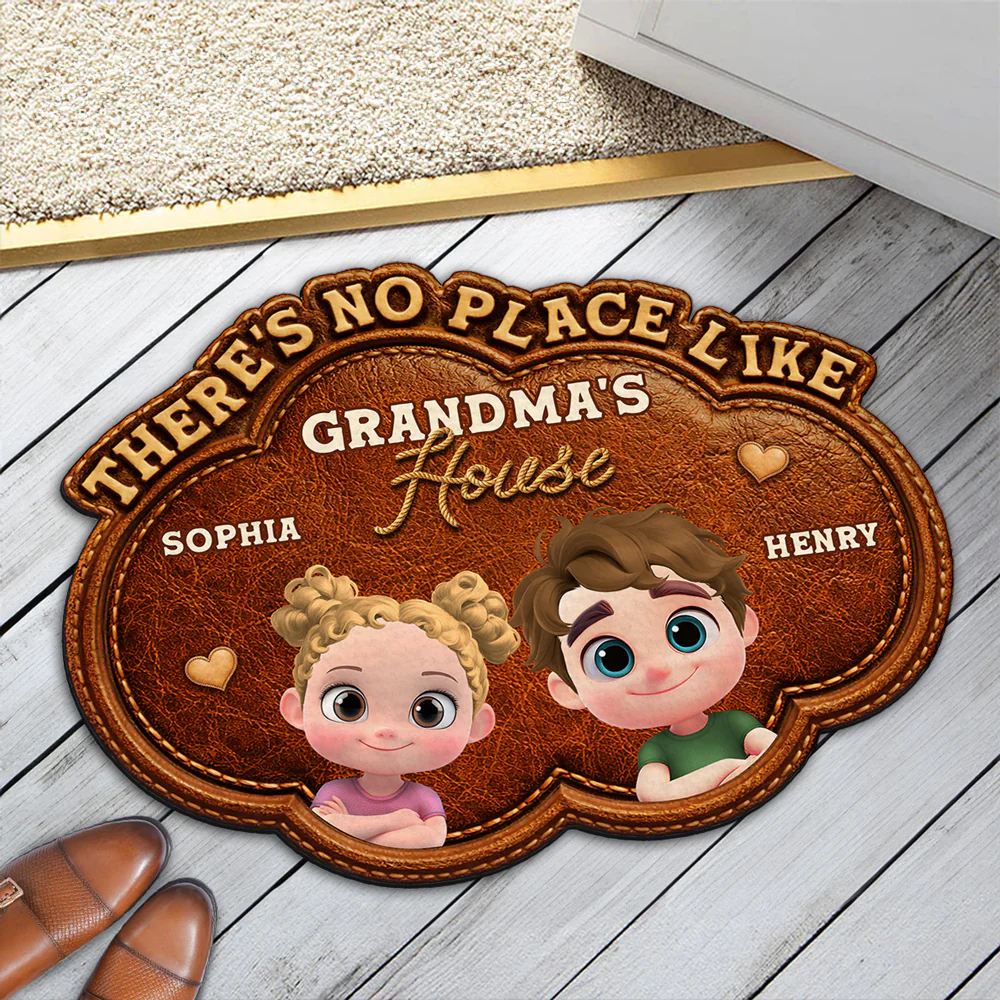 Grandma House Happy Place - Personalized Custom Doormat - Image 2