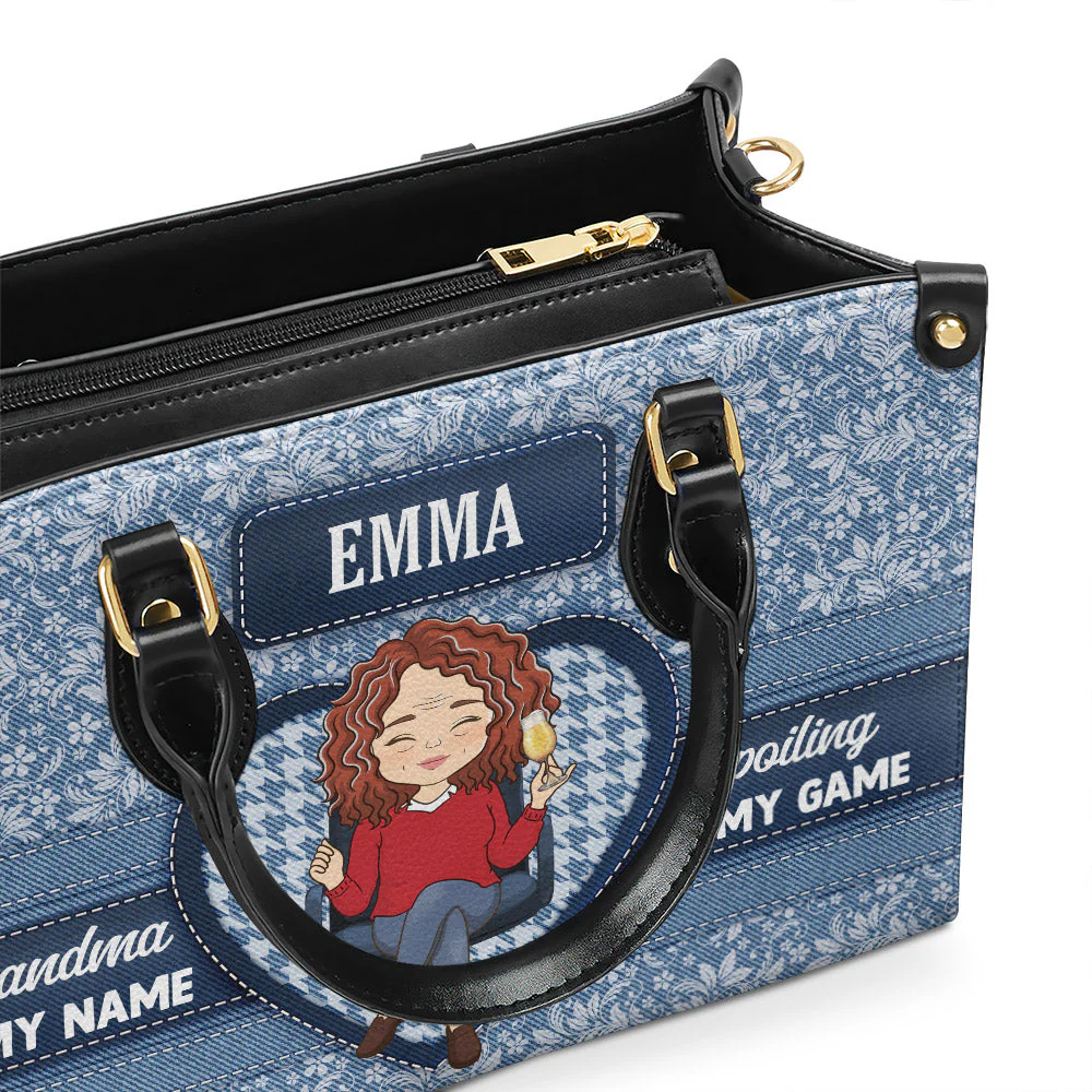 Grandma Is My Name - Personalized Custom Leather Bag - Image 3