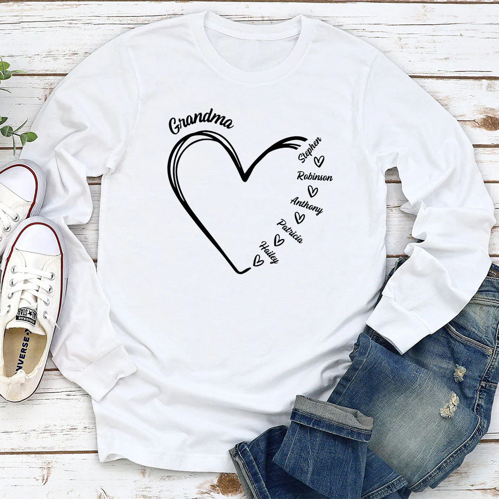 Grandma Is The Best - Personalized Custom Long Sleeve T-shirt - Image 2
