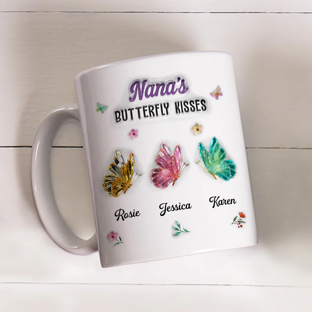 Grandma Kisses - Personalized Custom 3D Inflated Effect Mug - Image 6
