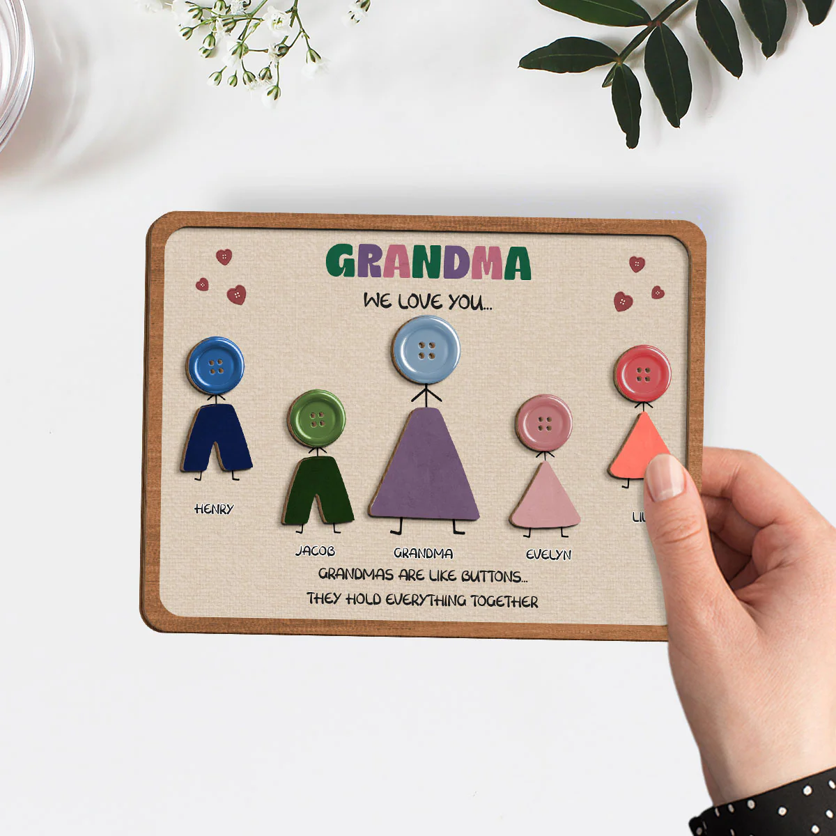 Grandma Like Buttons - Personalized Custom Wooden Plaque - Image 3