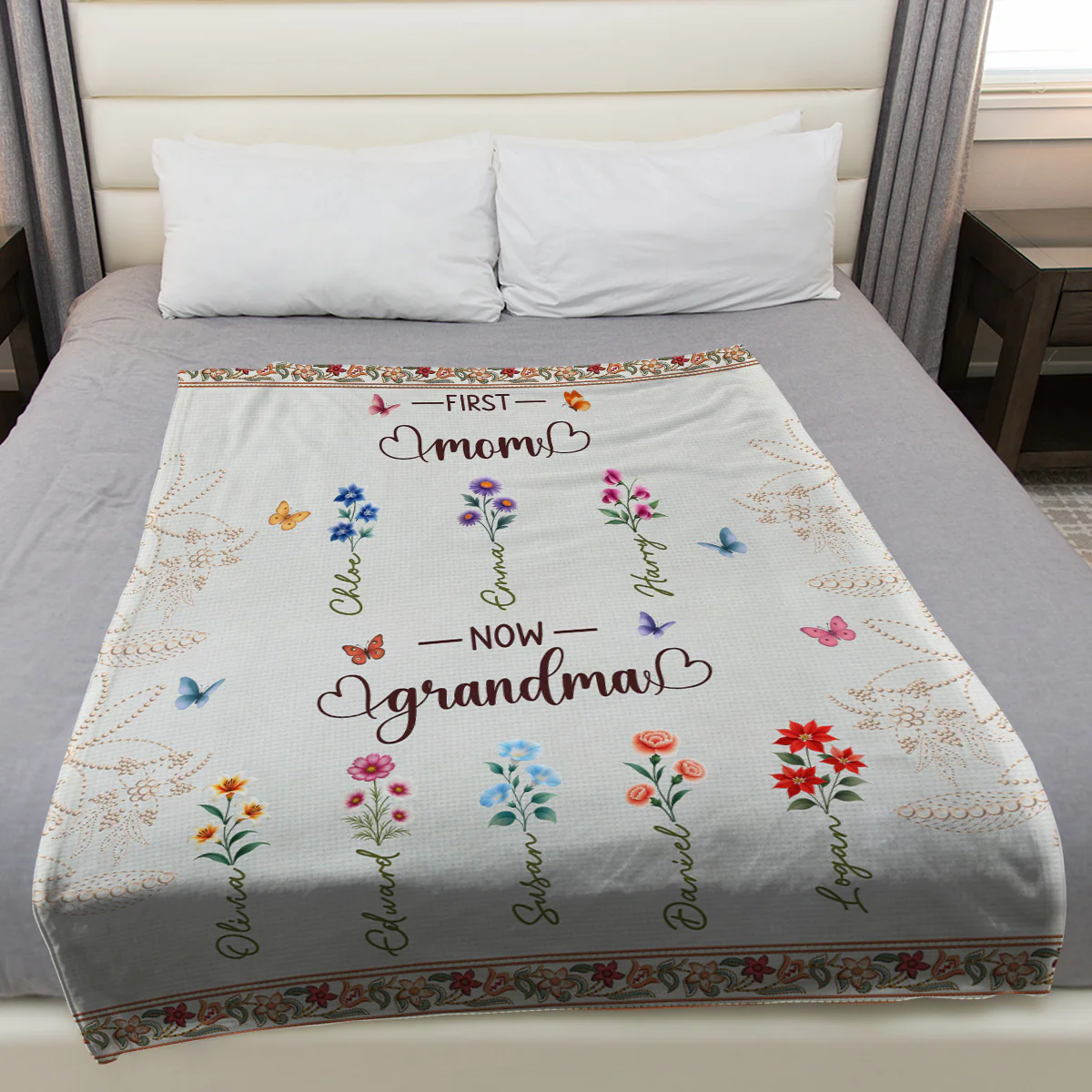 Grandma Little Blessing - Personalized Custom Fleece Blanket - Image 3
