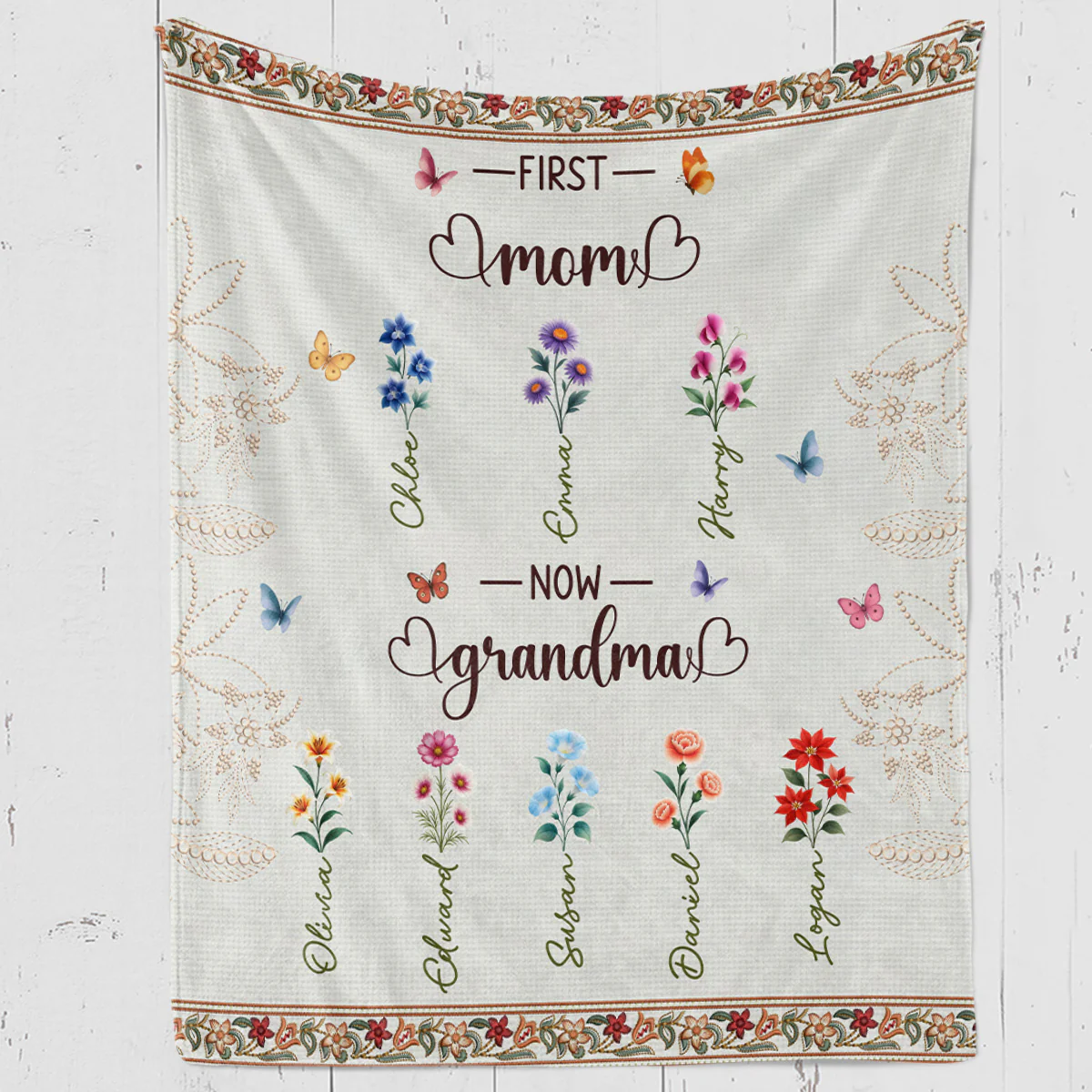Grandma Little Blessing - Personalized Custom Fleece Blanket - Image 4