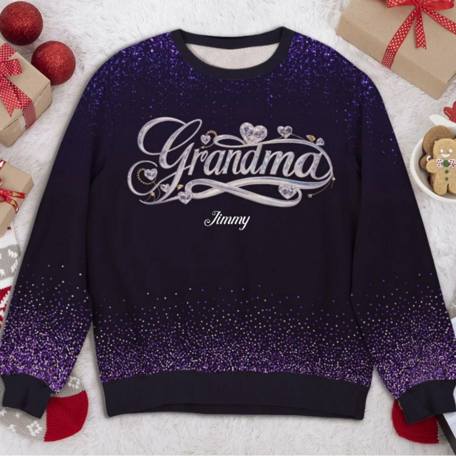 Grandma Love Forever - Personalized Custom All-Over-Print Sweatshirt - Image 5