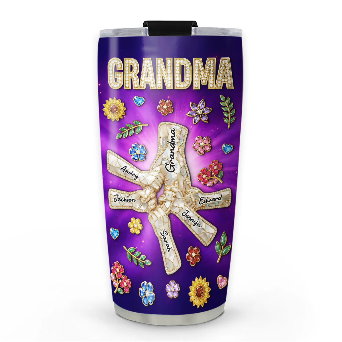Grandma Love Grandkids So Much - Personalized Custom 3D Effect Tumbler
