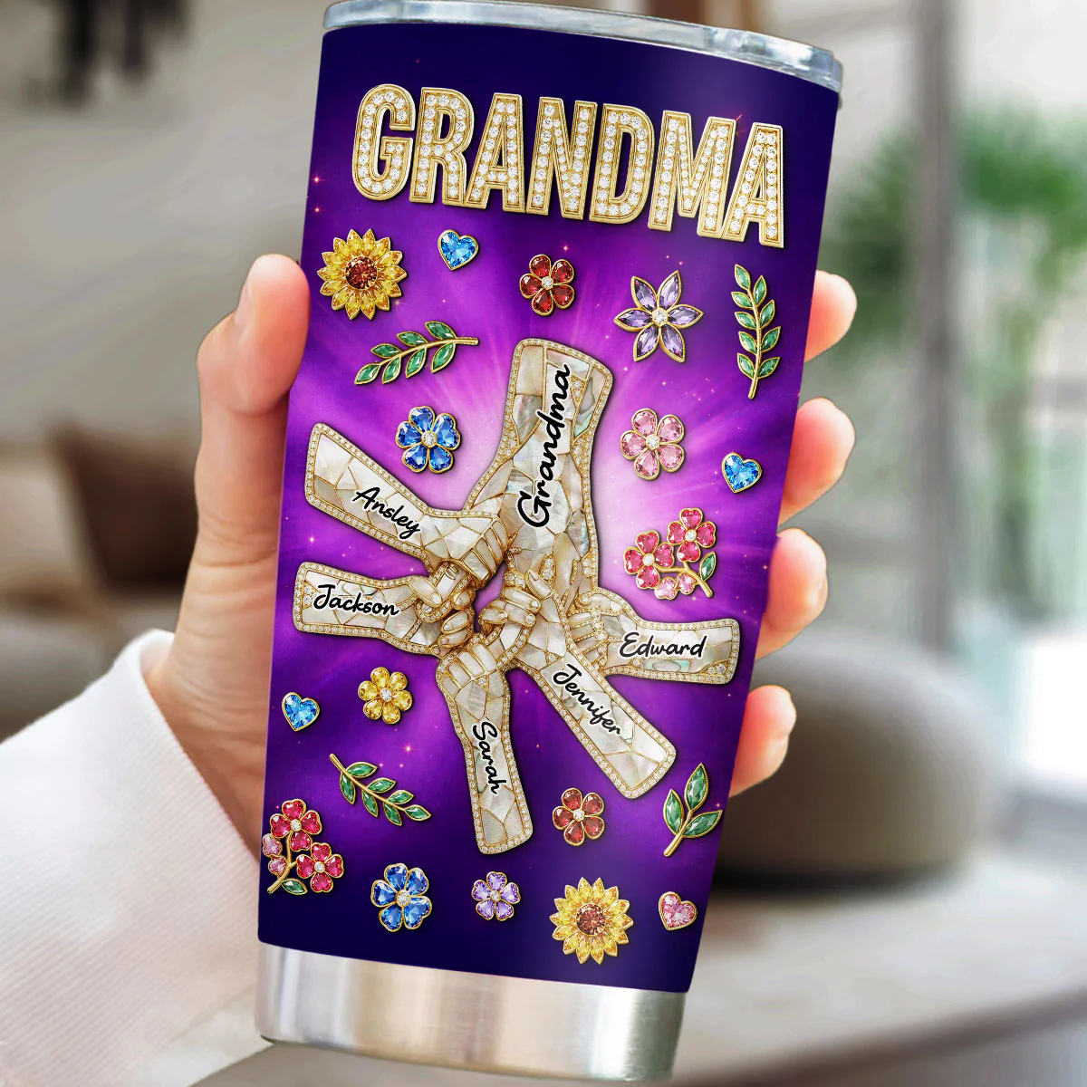 Grandma Love Grandkids So Much - Personalized Custom 3D Effect Tumbler - Image 5