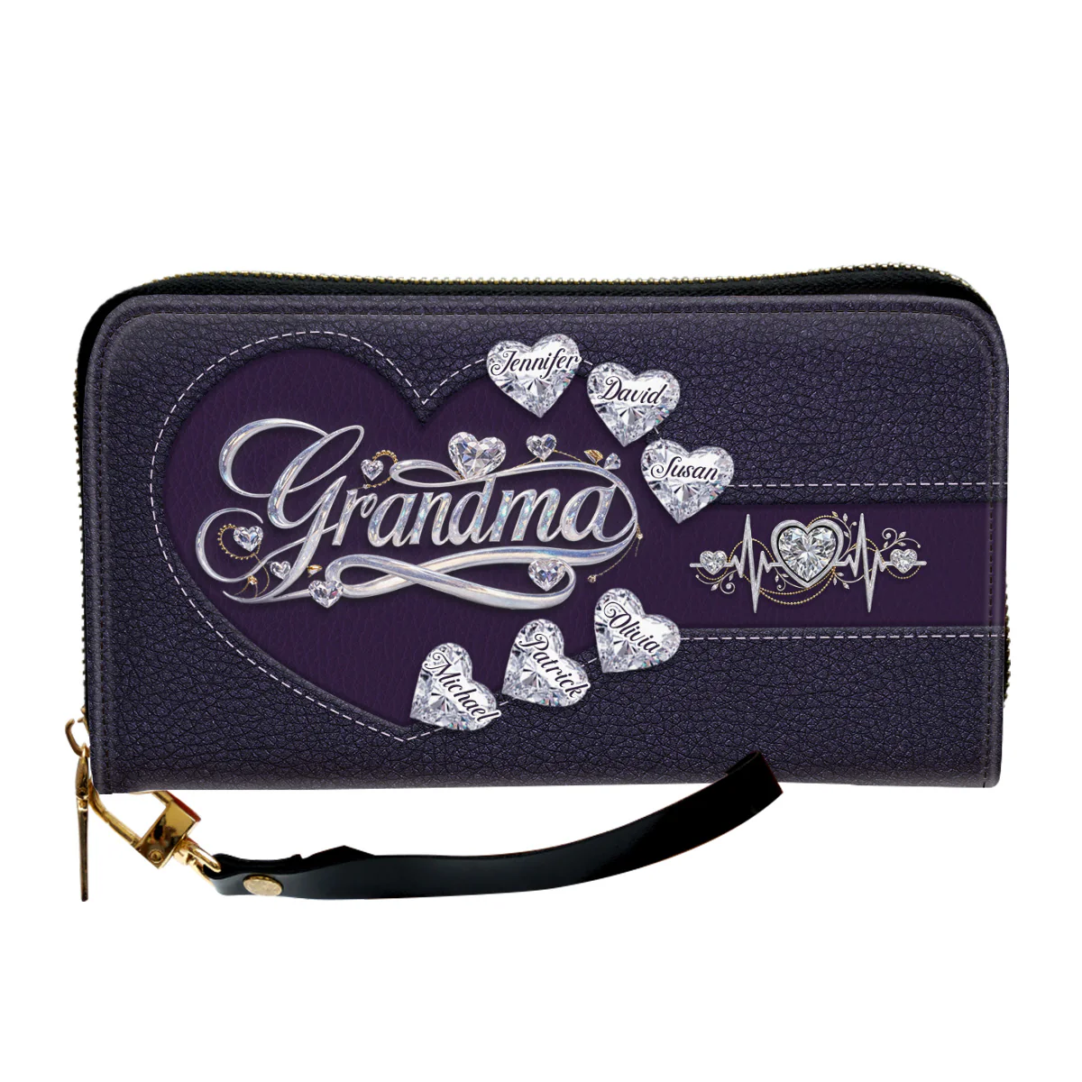 Grandma Love Her Grandkids - Personalized Custom Leather Wallet