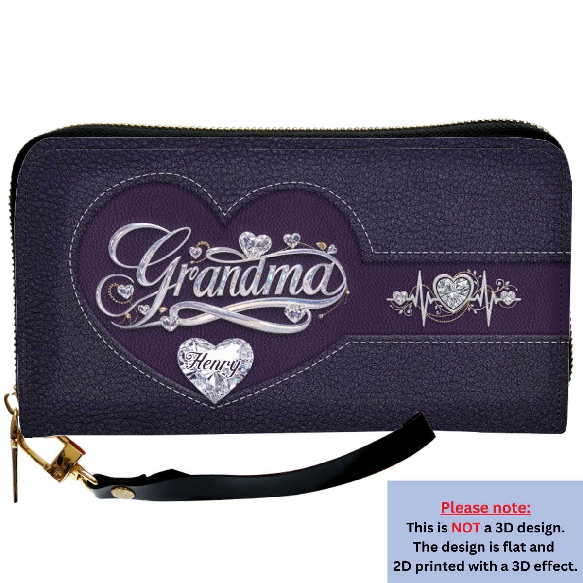 Grandma Love Her Grandkids - Personalized Custom Leather Wallet - Image 6