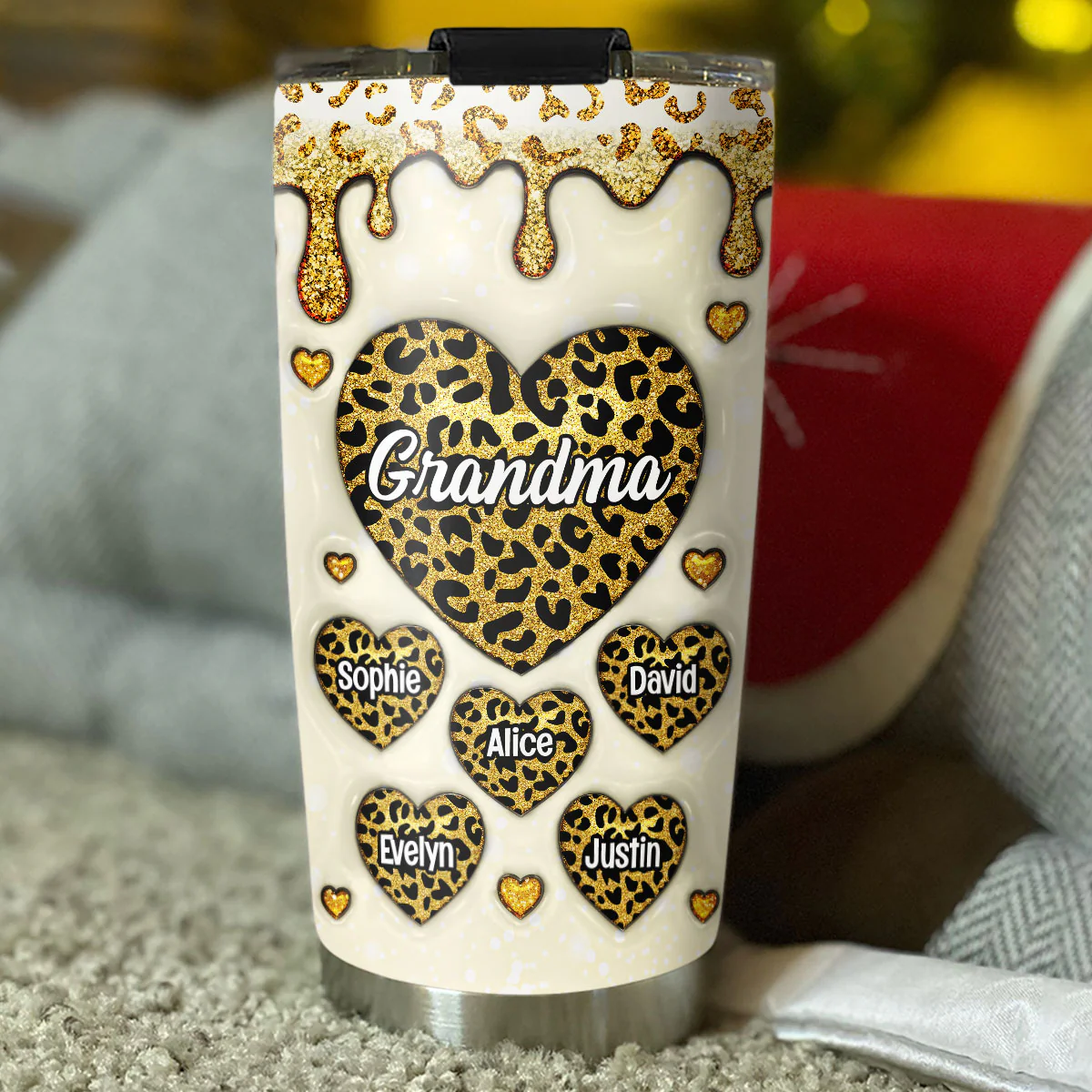 Grandma Love Is Infinite - Personalized Custom 3D Inflated Effect Tumbler - Image 3