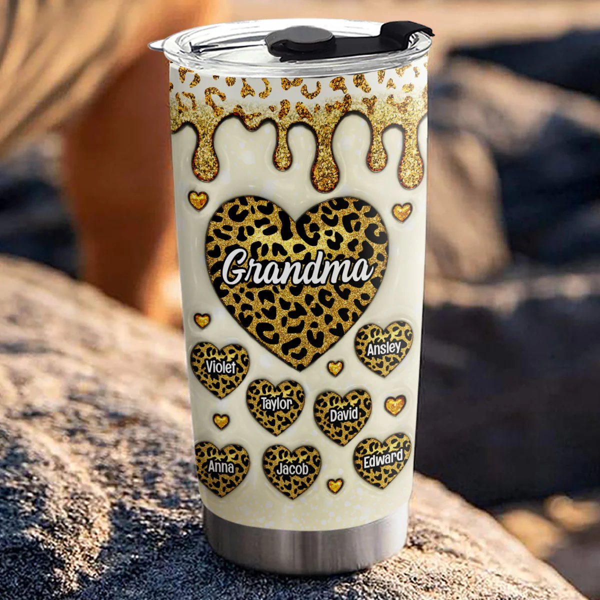 Grandma Love Is Infinite - Personalized Custom 3D Inflated Effect Tumbler - Image 4