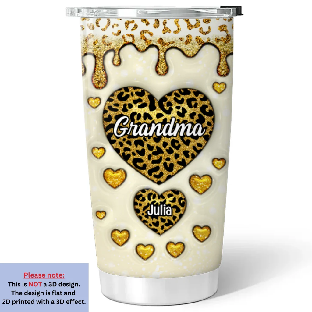 Grandma Love Is Infinite - Personalized Custom 3D Inflated Effect Tumbler - Image 5
