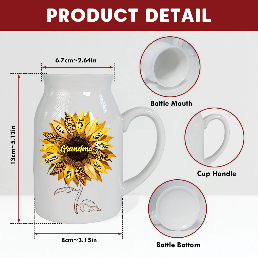 Grandma Love - Personalized Custom Flower Vase - Image 5