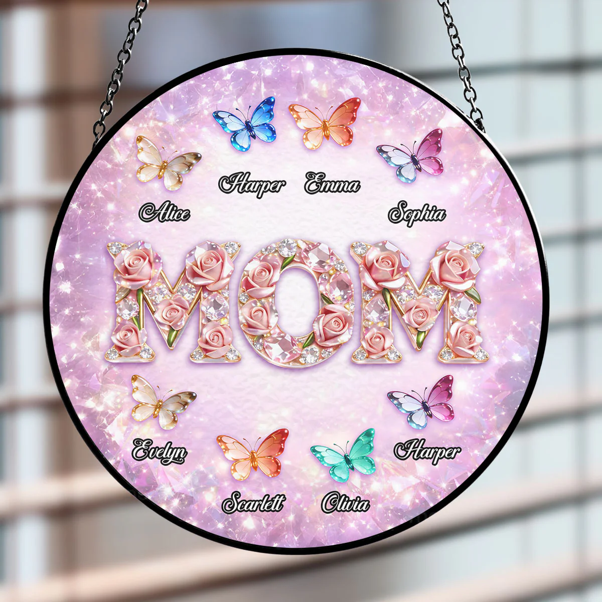 Grandma Loves Grandkids - Personalized Custom Window Hanging Suncatcher - Image 2