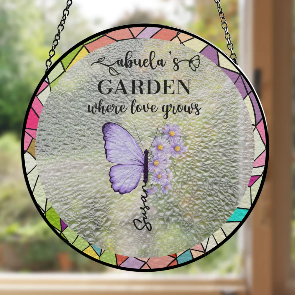 Grandma Makes Everything More Beautiful - Personalized Custom Window Hanging Suncatcher - Image 7