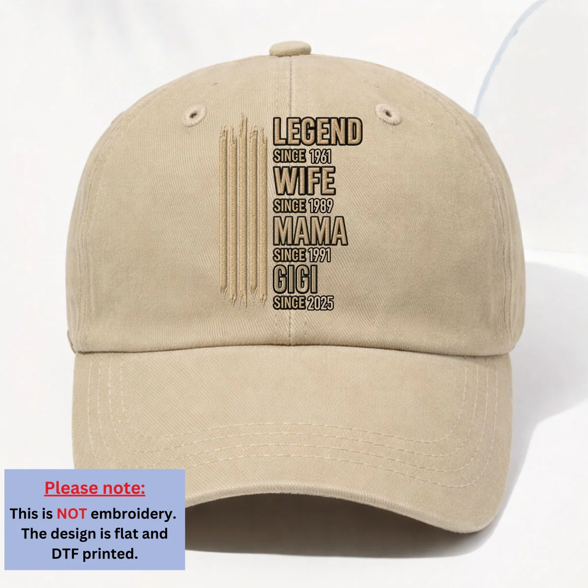 Grandma Mode On - Personalized Custom Vintage Washed Denim Cap - Image 7