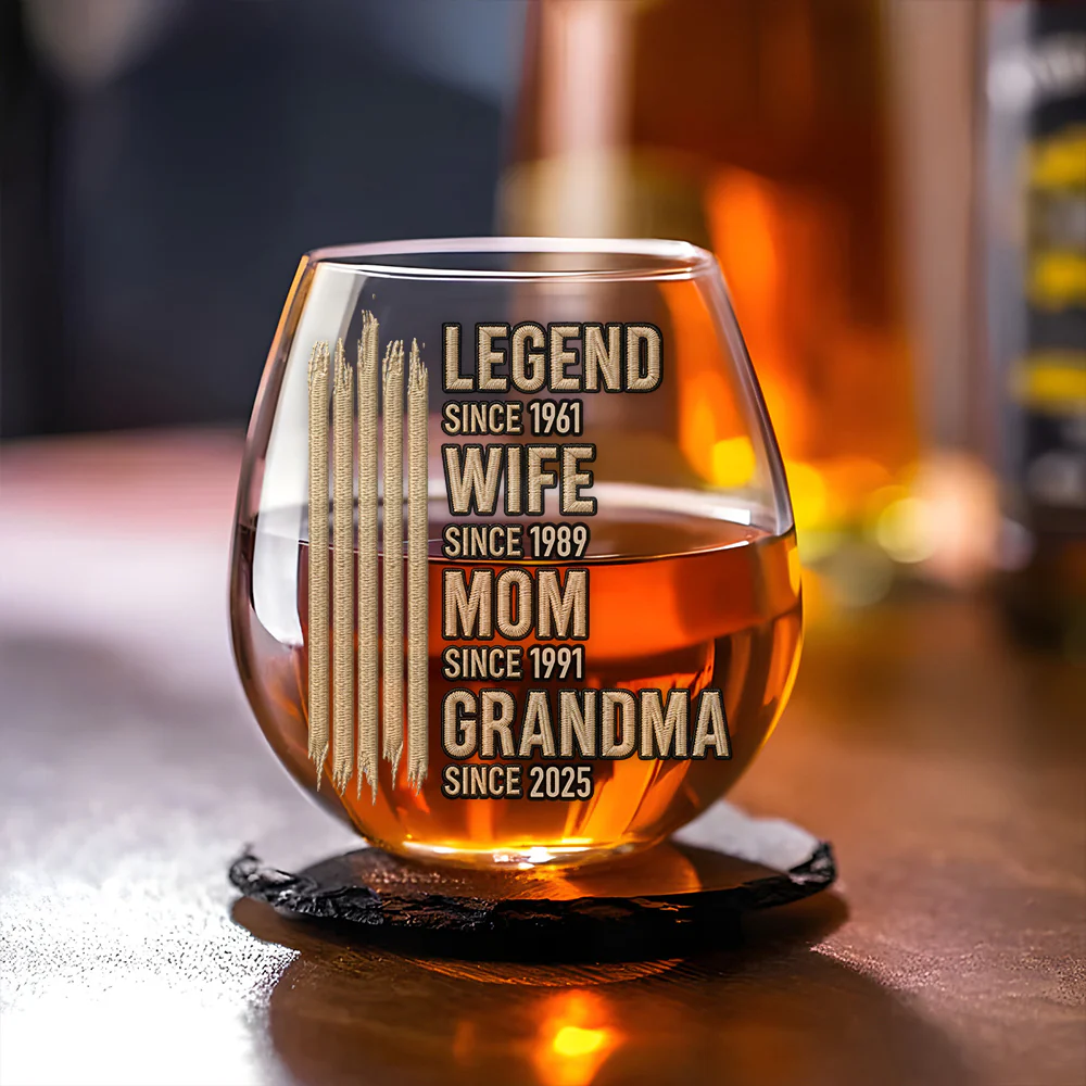 Grandma Mode On - Personalized Custom Wine Glass - Image 3