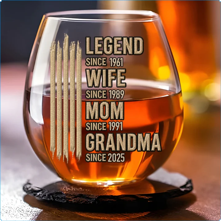 Grandma Mode On - Personalized Custom Wine Glass - Image 5