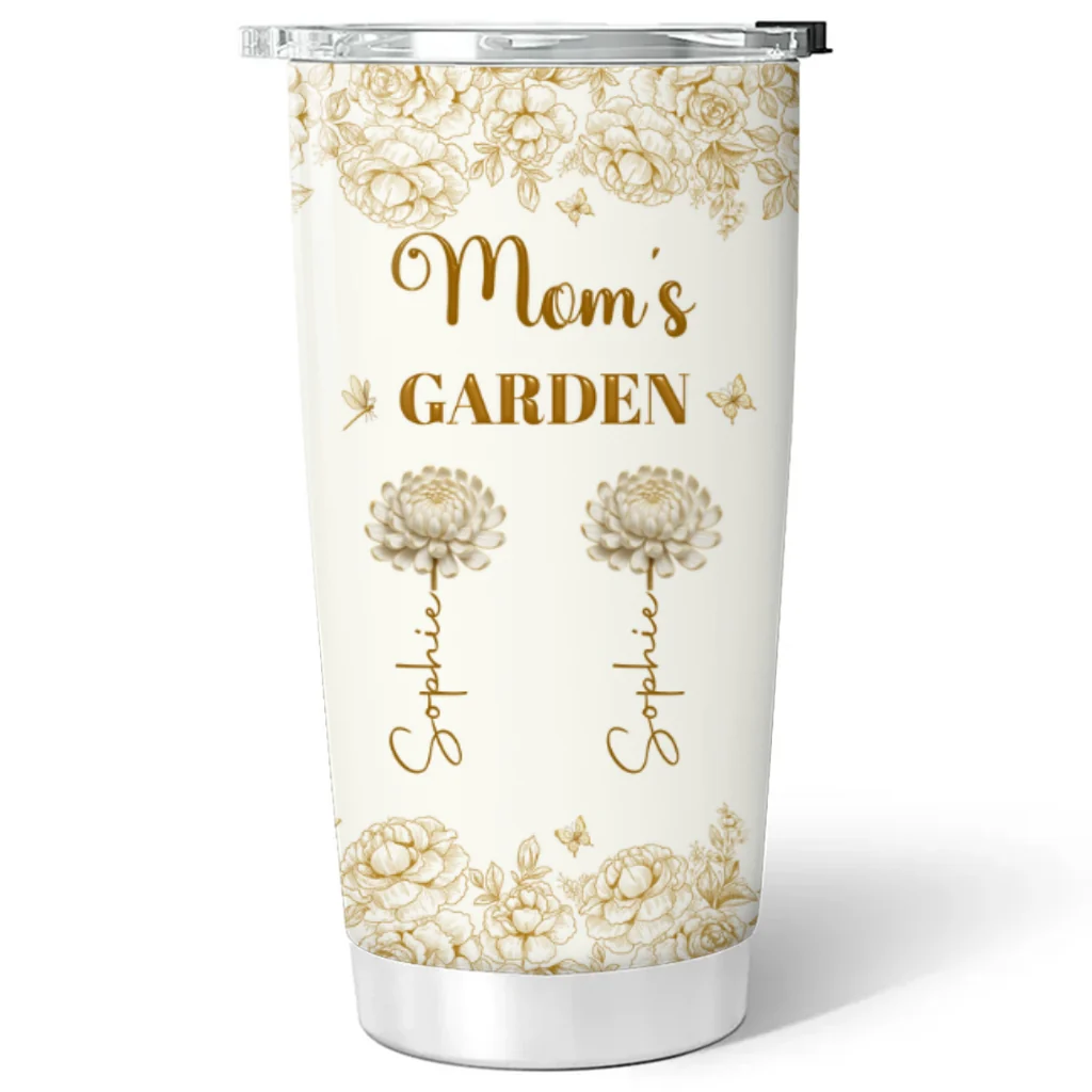 Grandma Mom Garden Of Flowers - Personalized Custom Tumbler - Image 7