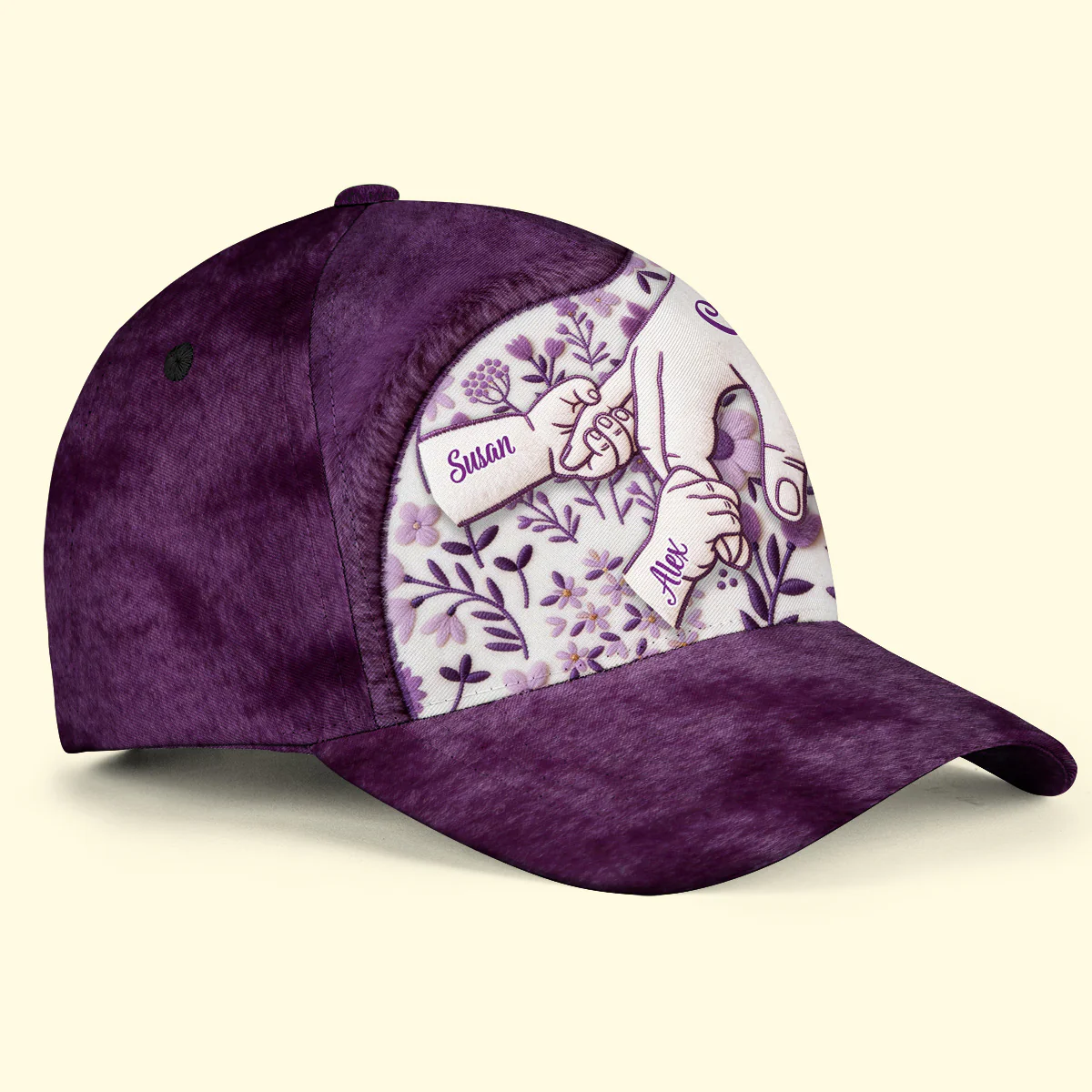 Grandma Mom Holds Hands - Personalized Custom Classic Cap - Image 5