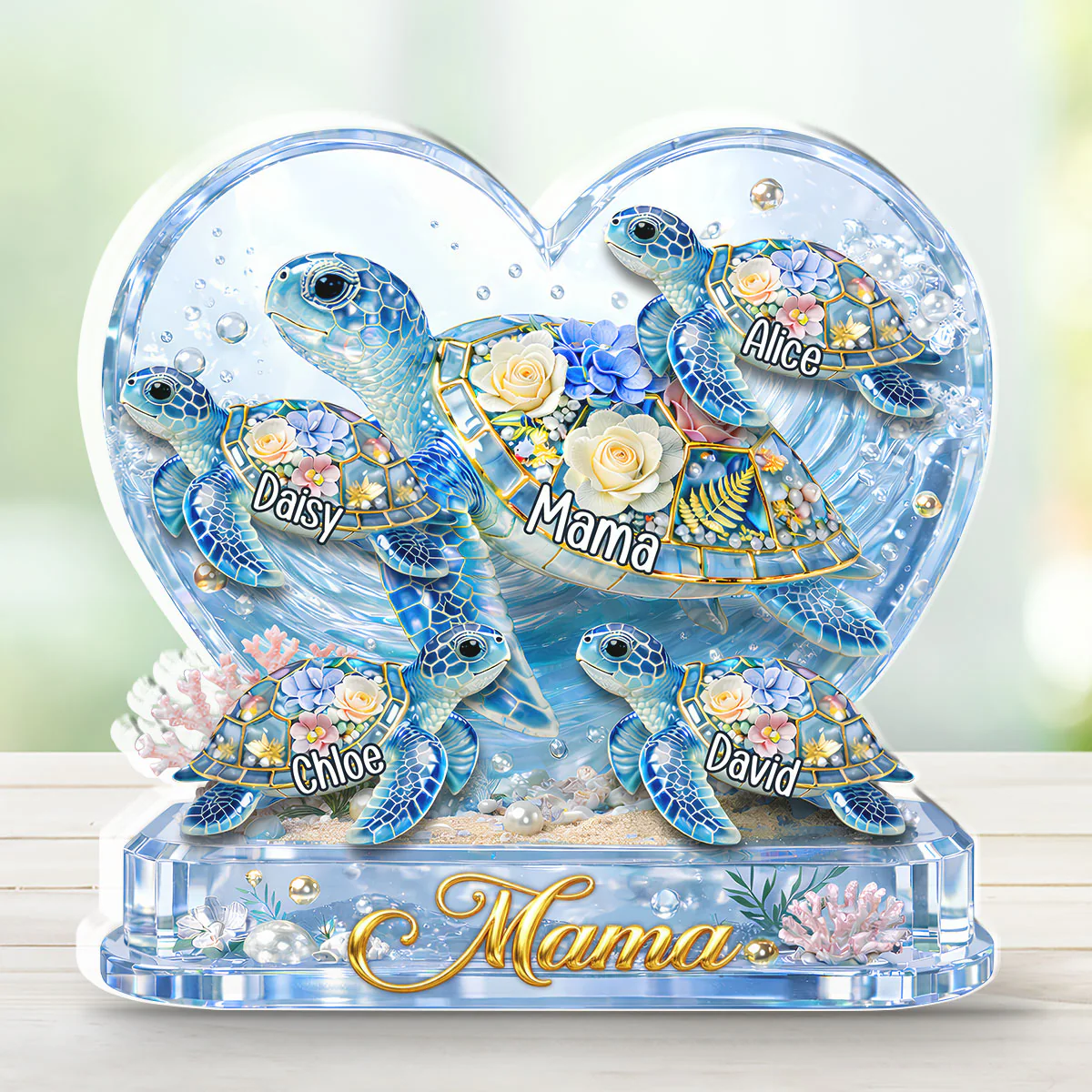 Grandma Mom Turtle - Personalized Custom Acrylic Plaque - Image 4