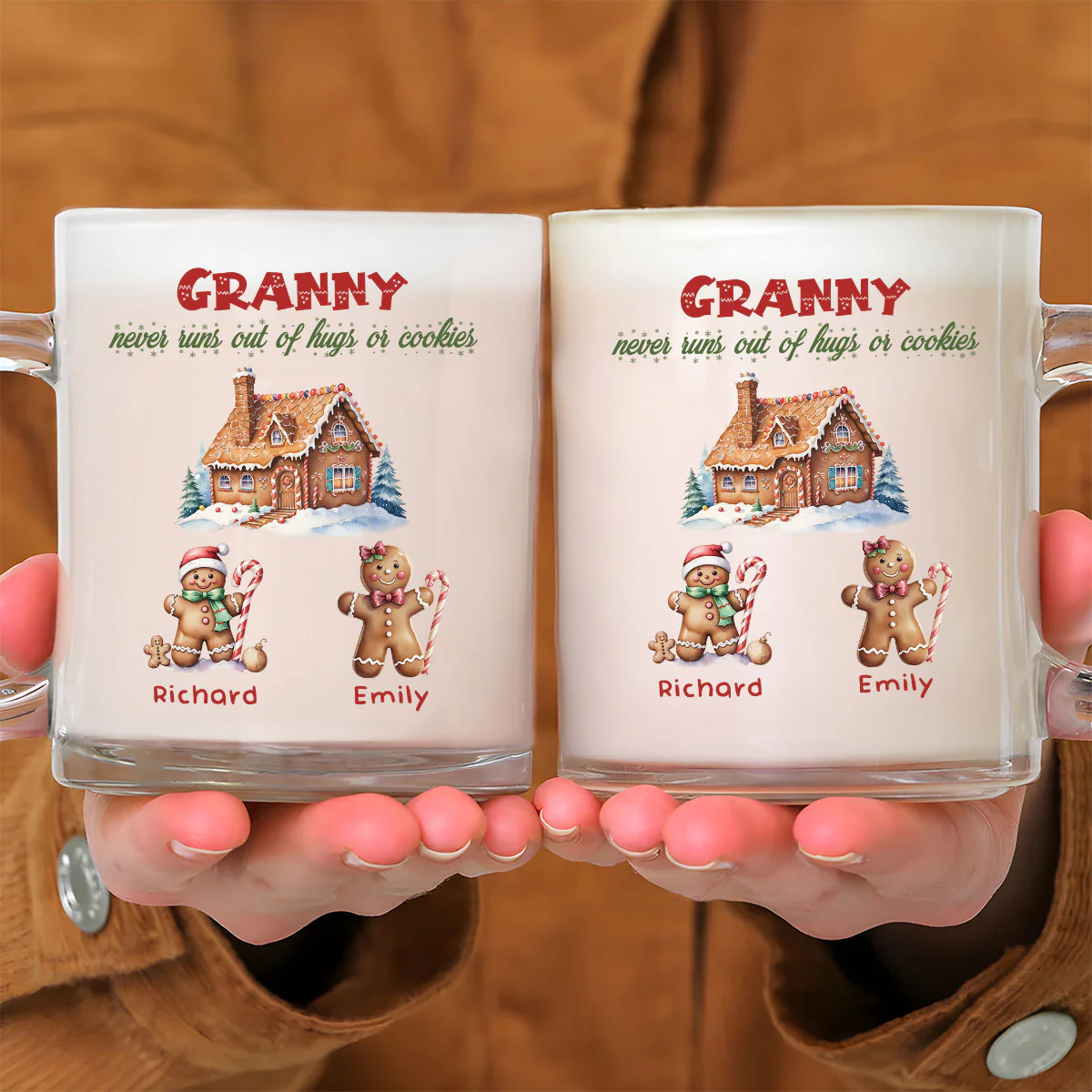 Grandma Never Run Out of Cookies - Personalized Custom Glass Mug - Image 6