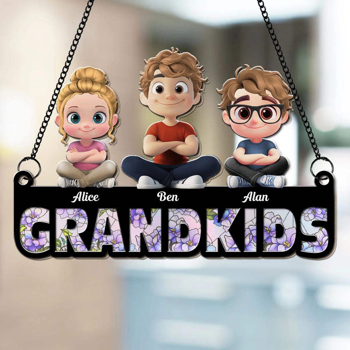 Grandma New Born Flower- Personalized Custom Suncatcher - Image 3