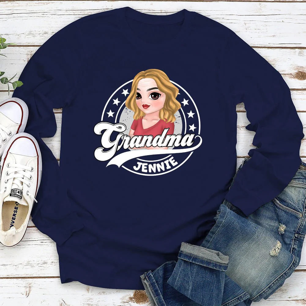 Grandma - Personalized Custom Long Sleeve T-shirt - Image 3
