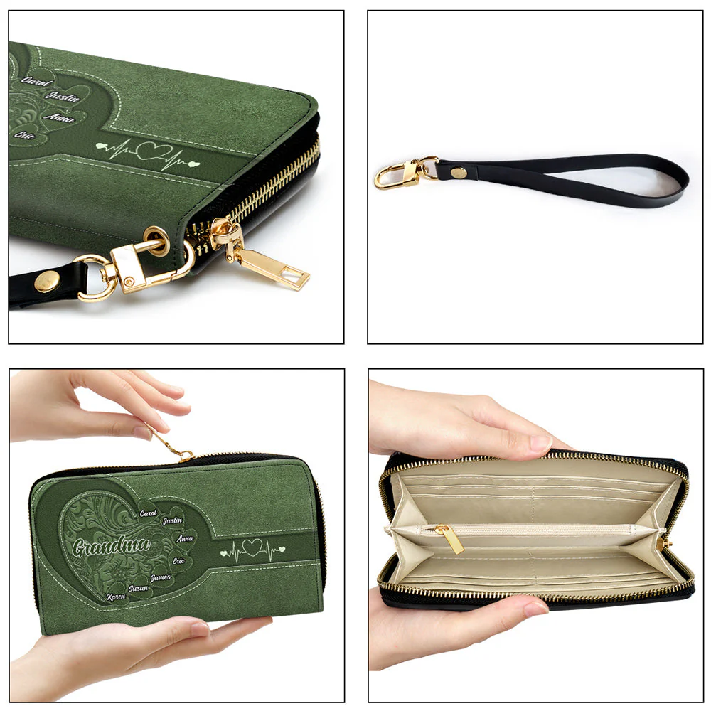 Grandma Sweetheart - Personalized Custom Leather Wallet - Image 4