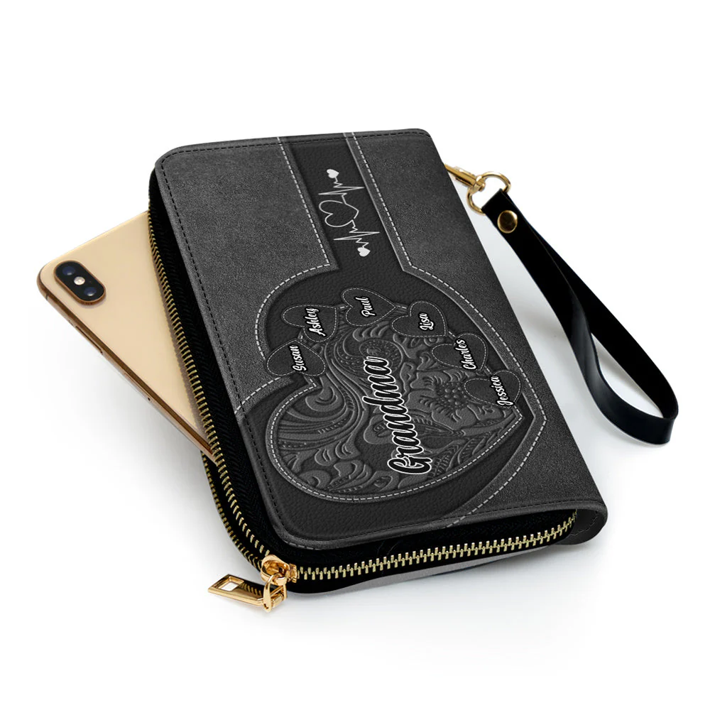 Grandma Sweetheart - Personalized Custom Leather Wallet - Image 5