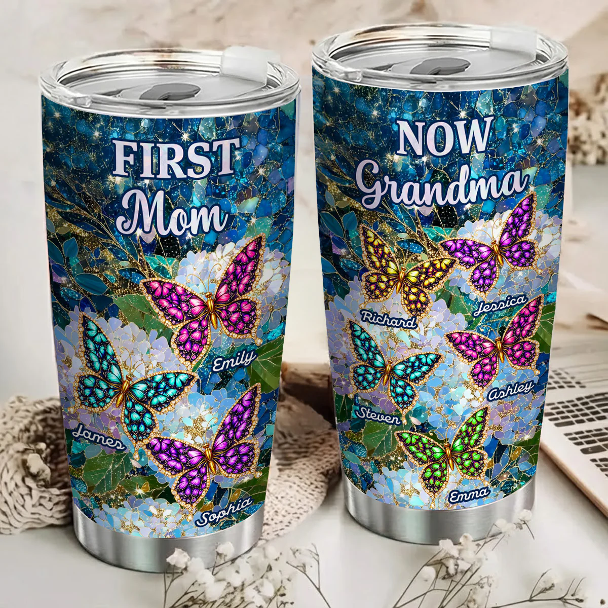 Grandma Timeless Love Piece - Personalized Custom 3D Effect Tumbler - Image 3