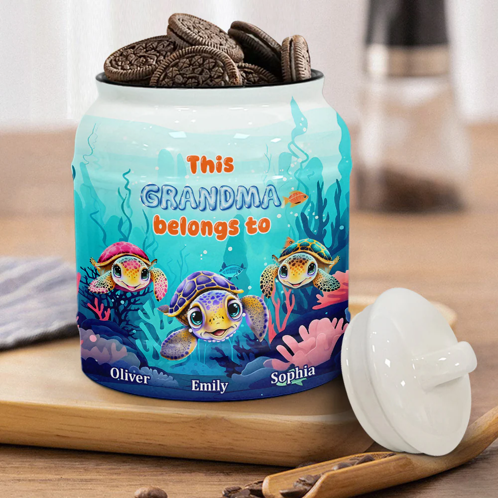 Grandma Turtle - Personalized Custom Ceramic Jar - Image 2