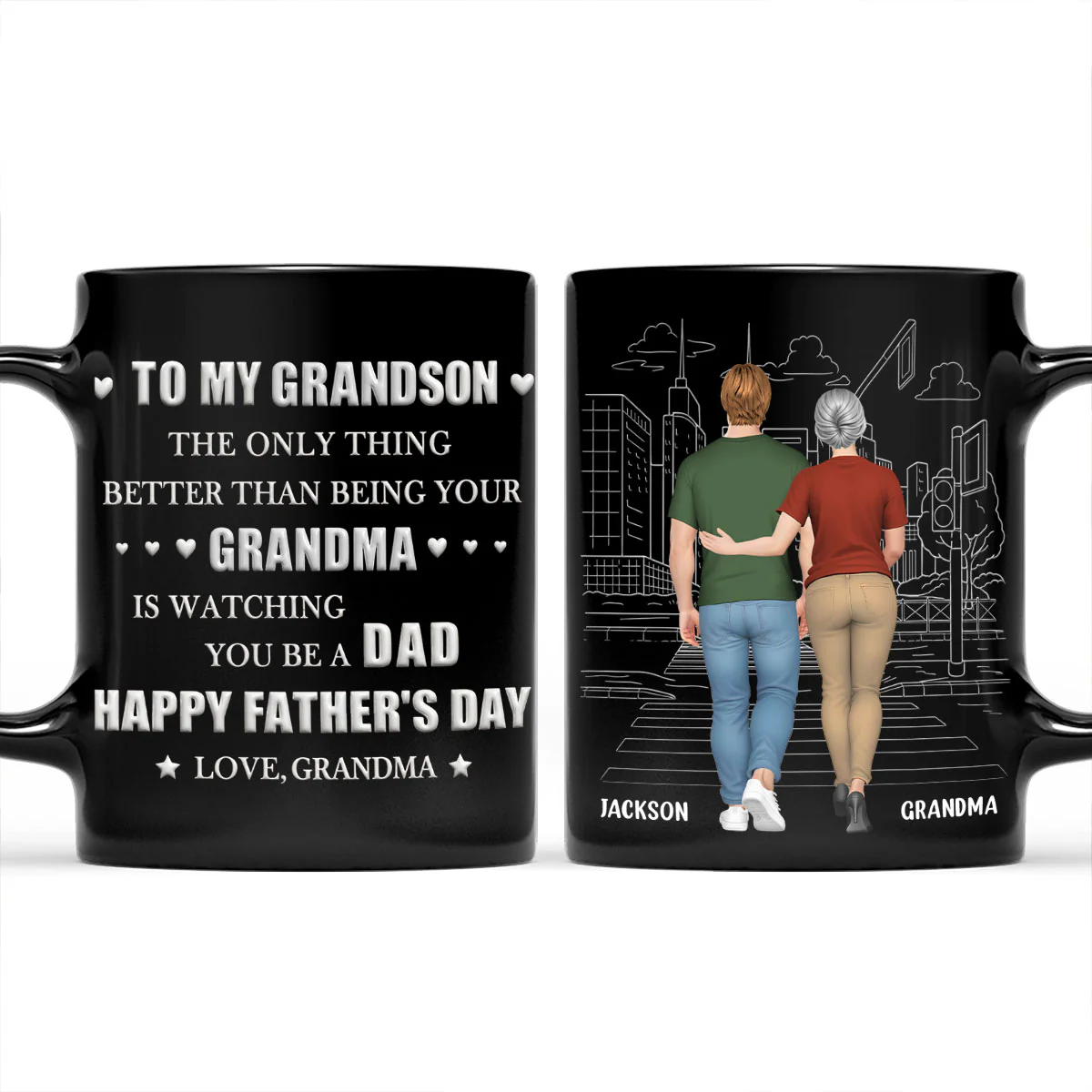 Grandma Watching You Grow - Personalized Custom 3D Inflated Effect Mug