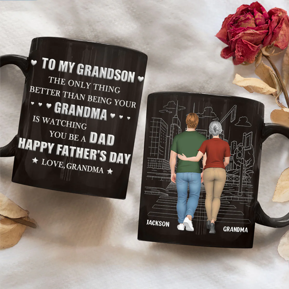 Grandma Watching You Grow - Personalized Custom 3D Inflated Effect Mug - Image 3
