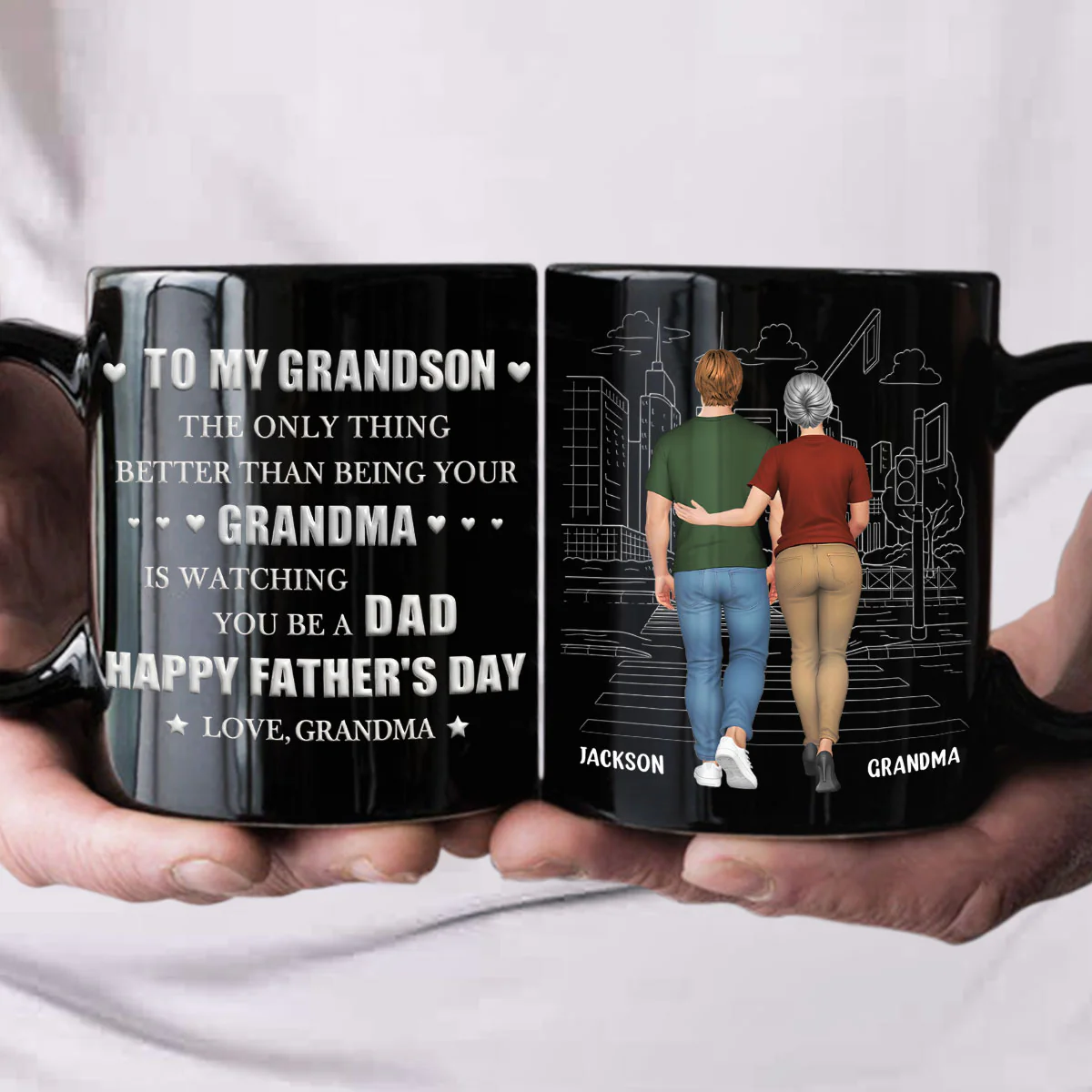 Grandma Watching You Grow - Personalized Custom 3D Inflated Effect Mug - Image 4