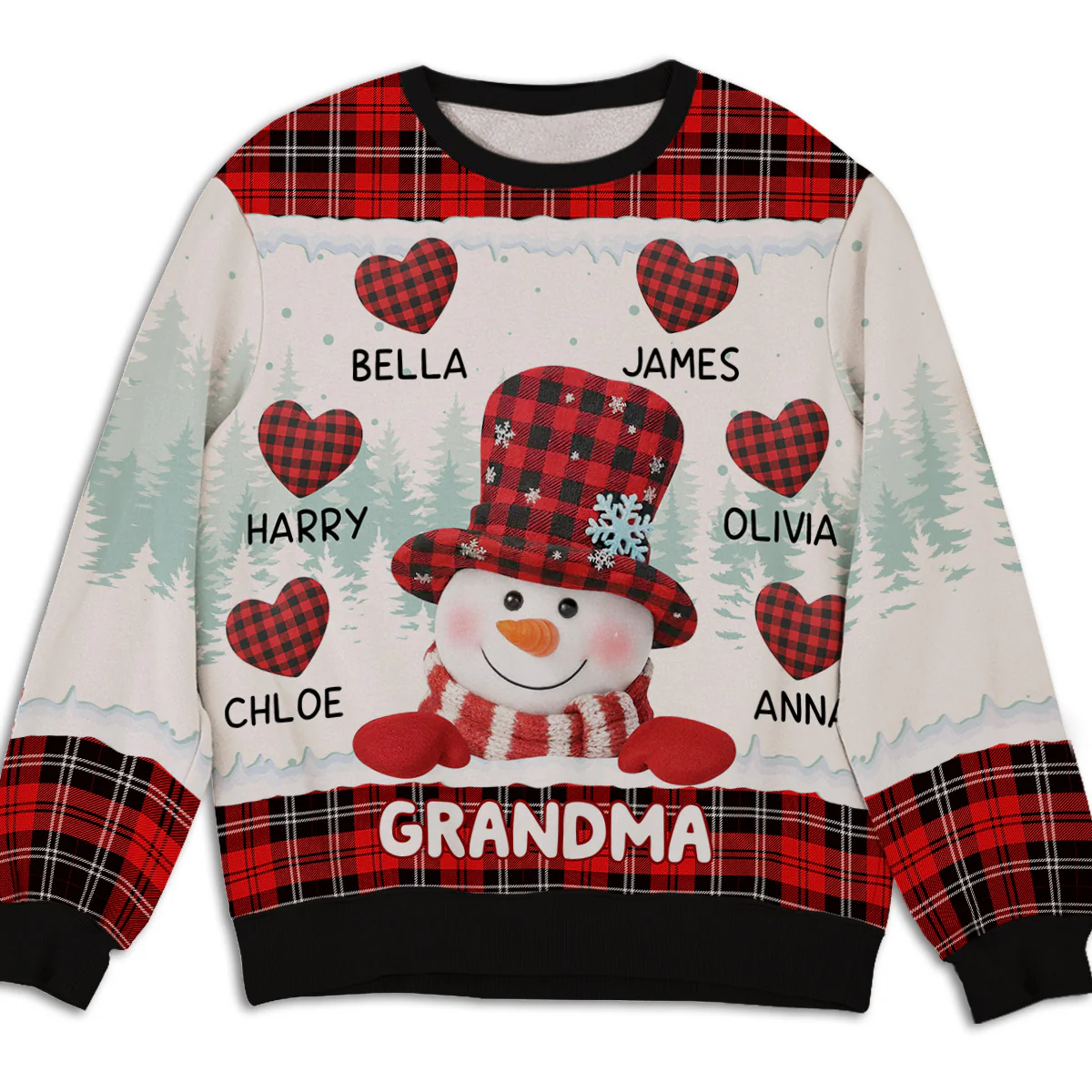 Grandma With Cute Kids - Personalized Custom All-Over-Print Sweatshirt