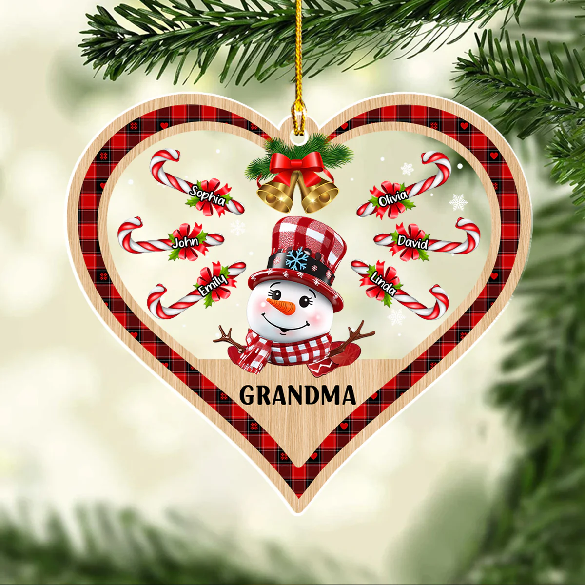 Grandma With Her Lovers - Personalized Custom Acrylic Ornament - Image 4