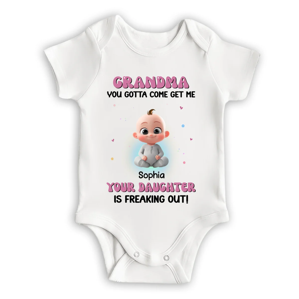 Grandma Your Daughter Is Freaking Out - Personalized Custom Baby Onesie - Image 6